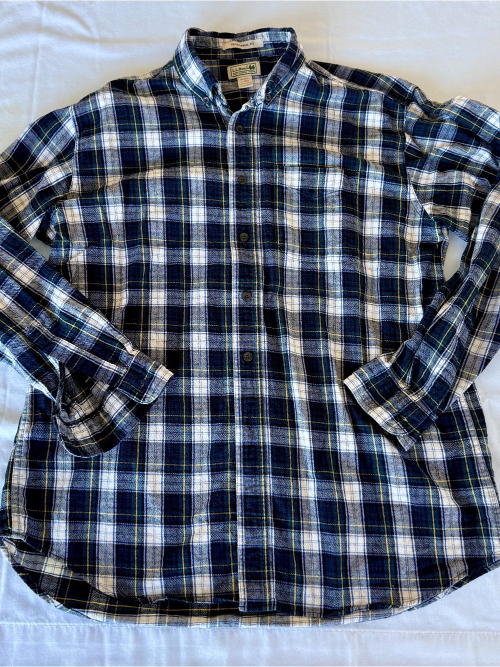 L.L.Bean Men’s Plaid Flannel Shirt Traditional Fit Large